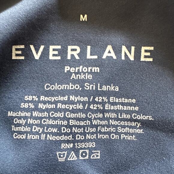 Everlane The Perform 24/7 Ankle Leggings High Rise Pull On Yoga Indigo Blue M - Picture 3 of 6